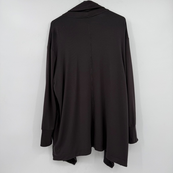 Athleta Cardigan Women 1X Brown Pranayama Restore Wrap Stretch Comfy Athleisure - Picture 6 of 14